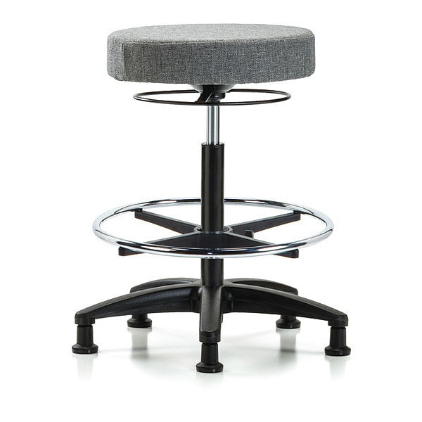 Bench Stool, Hi, Fabric, CF, Glides, Gry