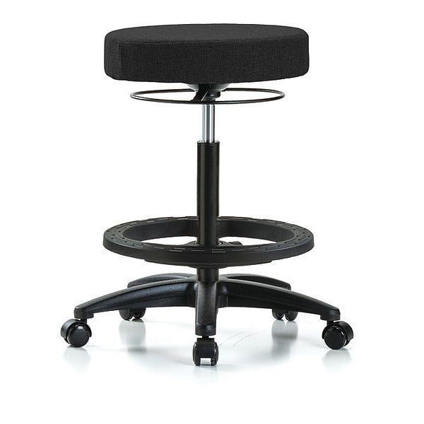 Bench Stool, Hi, Fabric, BF, Casters, Blk