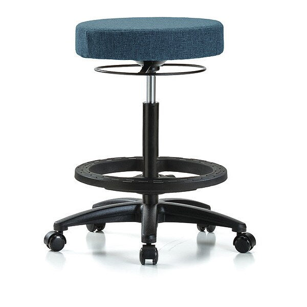 Bench Stool, Hi, Fabric, BF, Casters, Blu