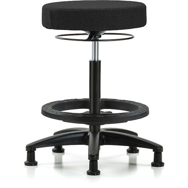 Bench Stool, Hi, Fabric, BF, Glides, Blk