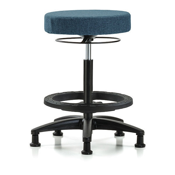 Bench Stool, Hi, Fabric, BF, Glides, Blu