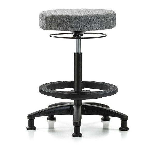 Bench Stool, Hi, Fabric, BF, Glides, Gry