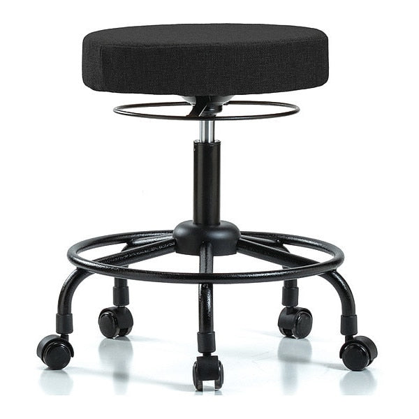 Desk Stool, Fabric, RT, Casters, Blk