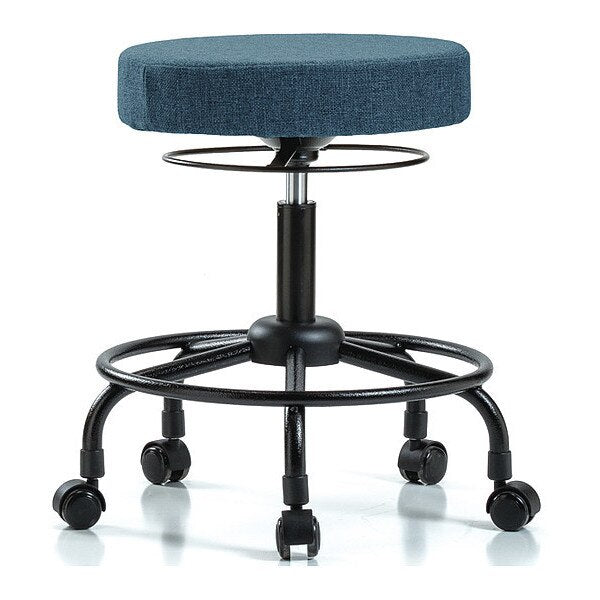 Desk Stool, Fabric, RT, Casters, Blu
