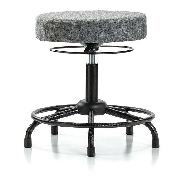 Desk Stool, Fabric, RT, Glides, Gry