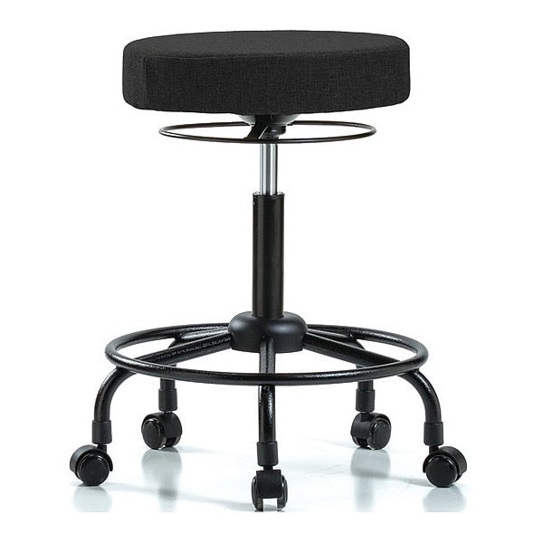 Bench Stool, Med, Fabric, RT, Casters, Blk