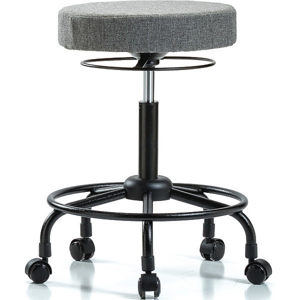 Bench Stool, Med, Fabric, RT, Casters, Gry