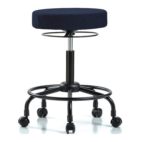 Bench Stool, Med, Fabric, RT, Casters, Nav