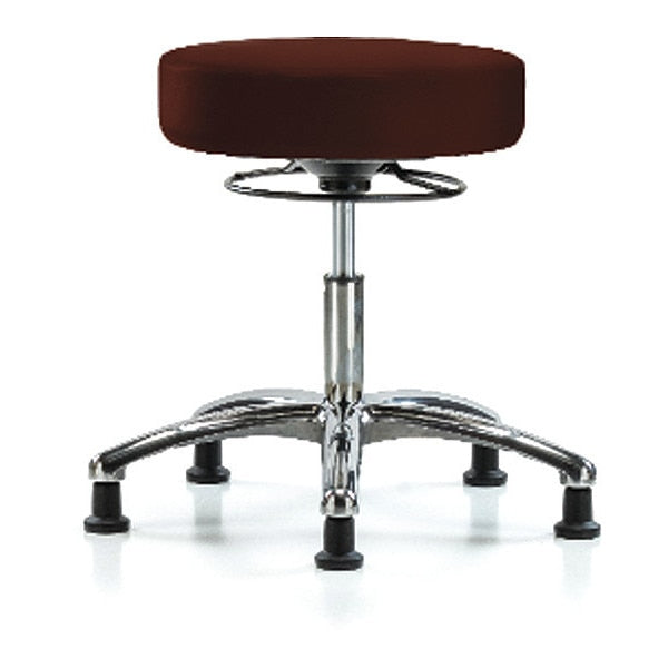 Desk Stool, Vinyl, Chrome, Glides, Burg