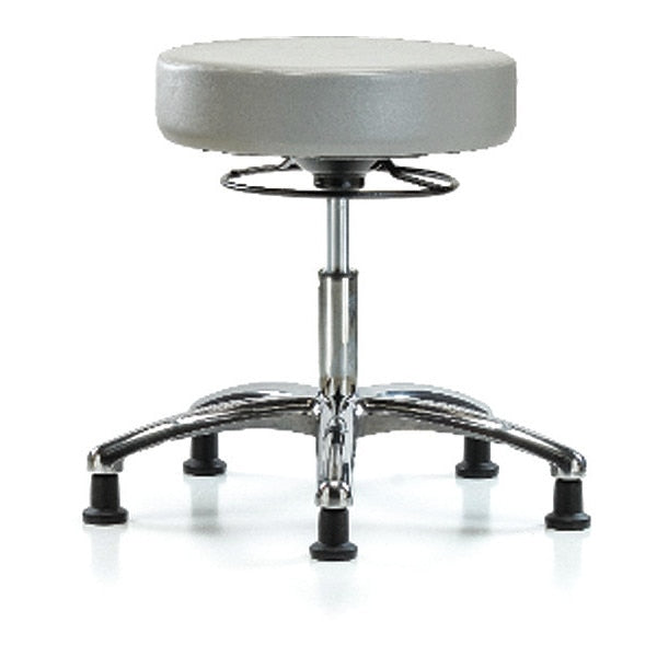 Desk Stool, Vinyl, Chrome, Glides, Dov