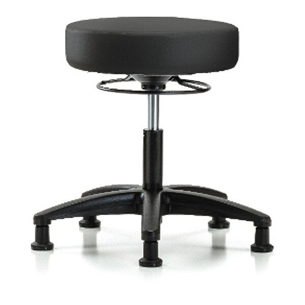 Desk Stool, Vinyl, Glides, BLK