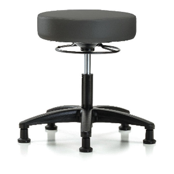 Desk Stool, Vinyl, Glides, Gry