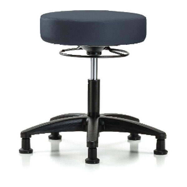 Desk Stool, Vinyl, Glides, Nav