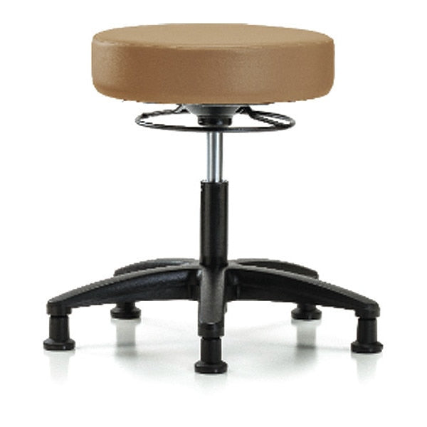 Desk Stool, Vinyl, Glides, Taupe