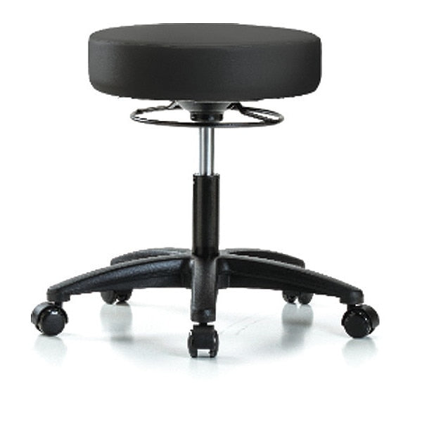Desk Stool, Vinyl, Casters, BLK