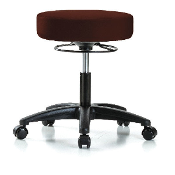 Desk Stool, Vinyl, Casters, Burg