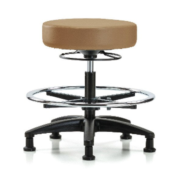 Bench Stool, Med, Vinyl, CF, Glides, Taupe