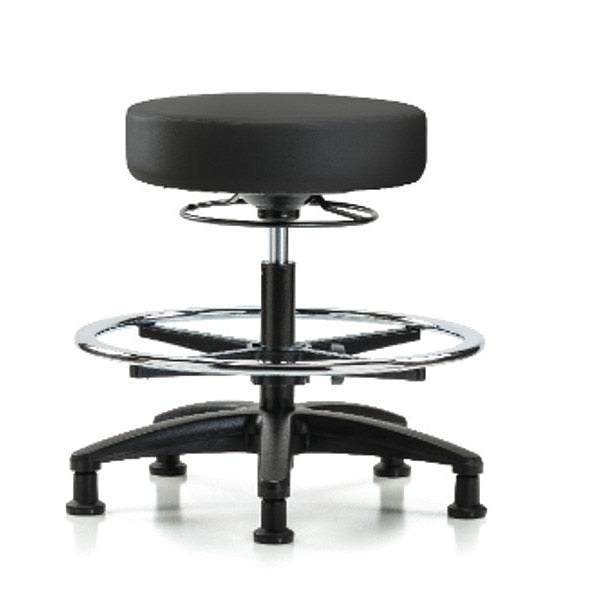 Bench Stool, Med, Vinyl, CF, Glides, BLK