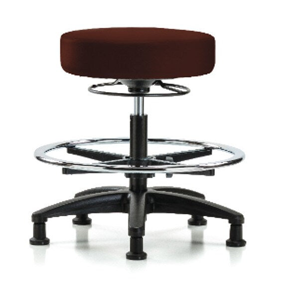 Bench Stool, Med, Vinyl, CF, Glides, Burg