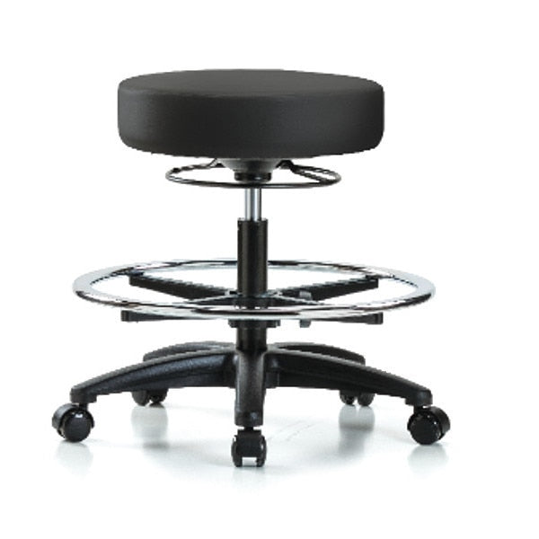 Bench Stool, Med, Vinyl, CF, Casters, BLK