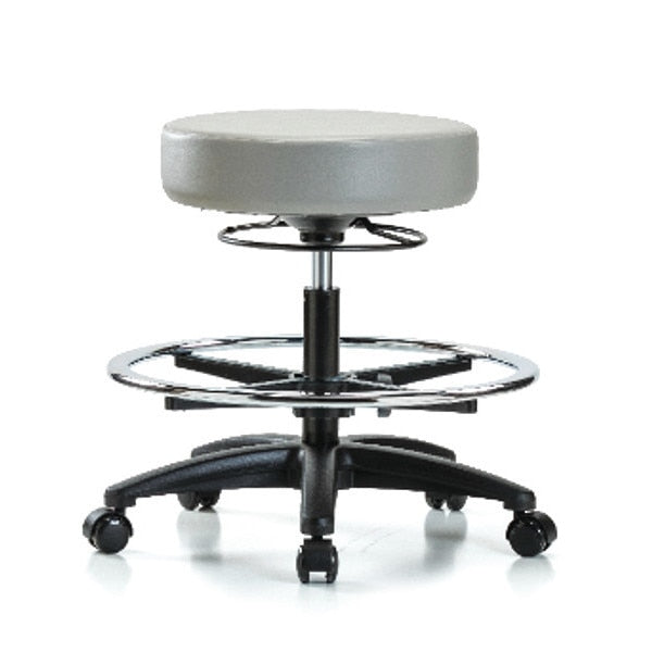 Bench Stool, Med, Vinyl, CF, Casters, Dov