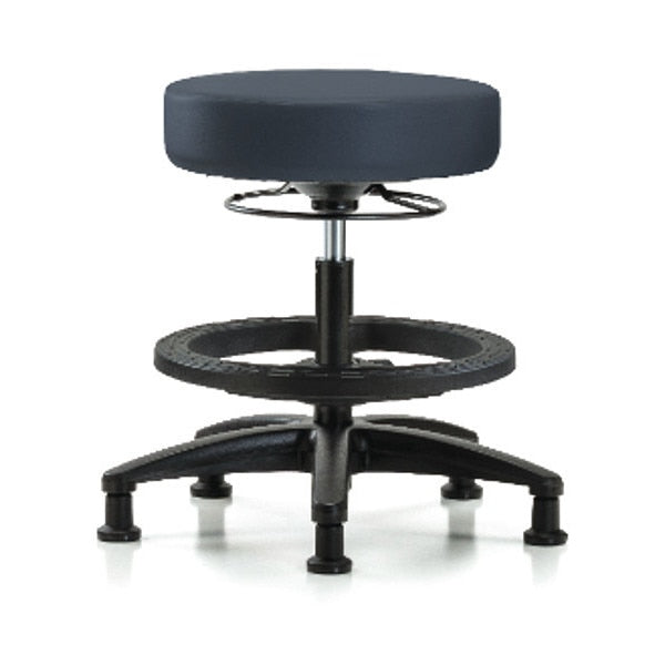 Bench Stool, Med, Vinyl, BF, Glides, Nav