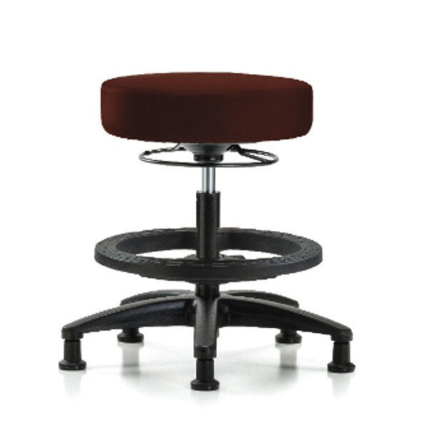 Bench Stool, Med, Vinyl, BF, Glides, Burg