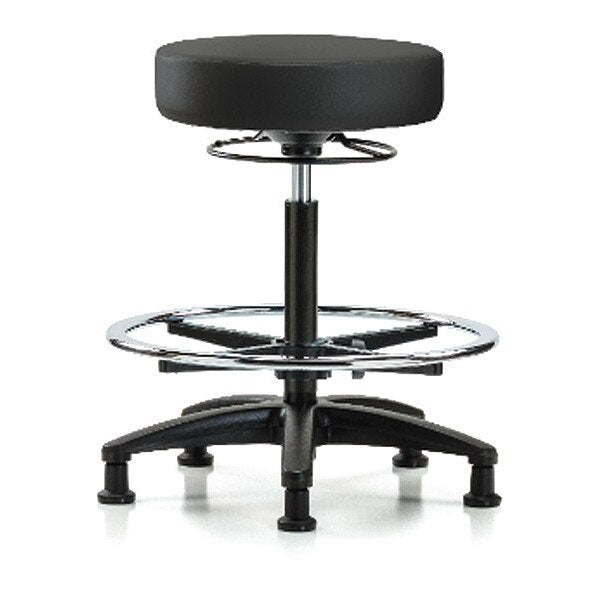 Bench Stool, Hi, Vinyl, CF, Glides, BLK