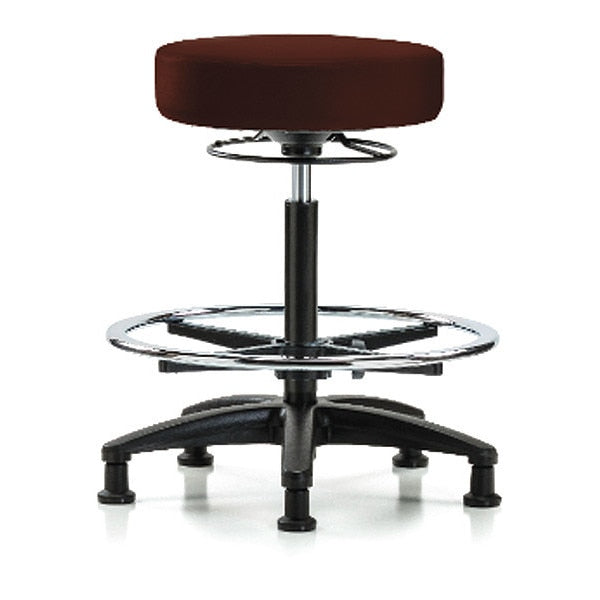 Bench Stool, Hi, Vinyl, CF, Glides, Burg