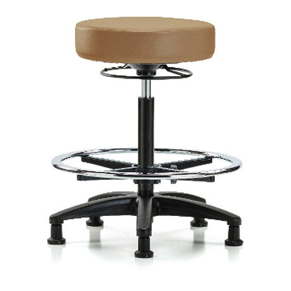 Bench Stool, Hi, Vinyl, CF, Glides, Taupe