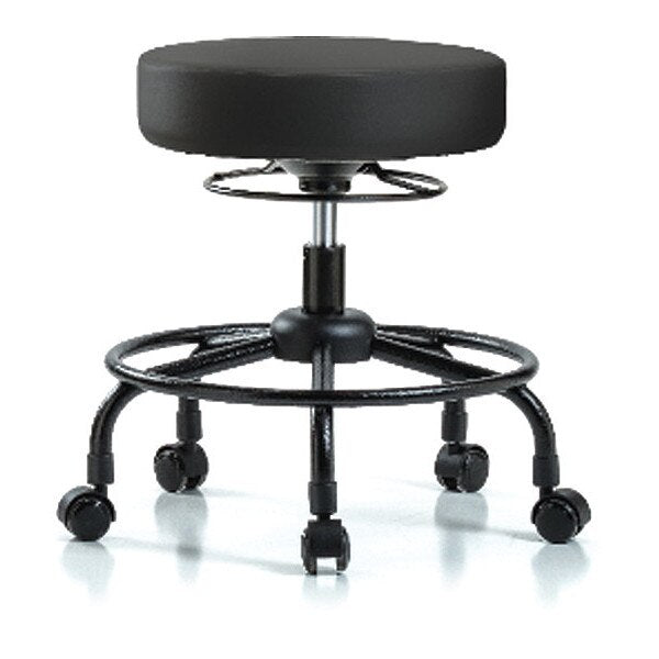 Desk Stool, Vinyl, RT, Casters, BLK