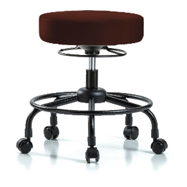 Desk Stool, Vinyl, RT, Casters, Burg