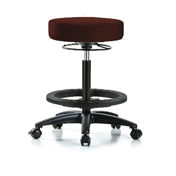 Bench Stool, Hi, Vinyl, BF, Casters, Burg