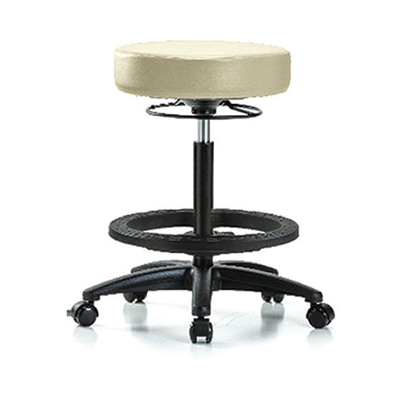 Bench Stool, Hi, Vinyl, BF, Casters, Wht