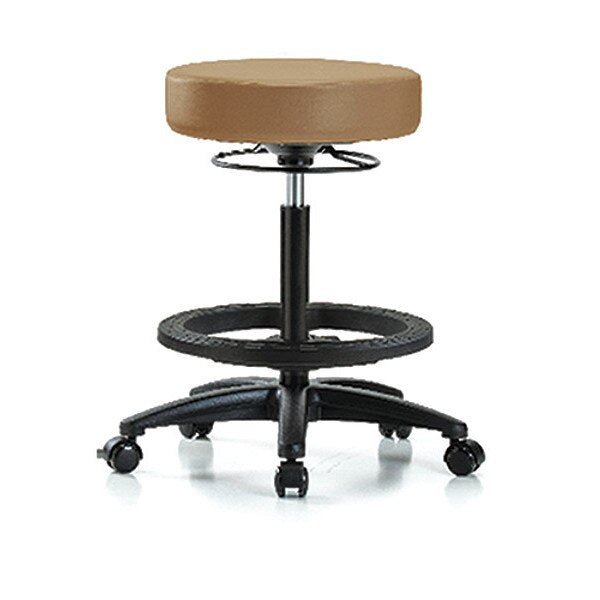 Bench Stool, Hi, Vinyl, BF, Casters, Taupe