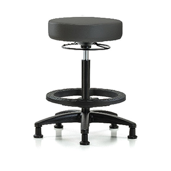 Bench Stool, Hi, Vinyl, BF, Glides, Gry