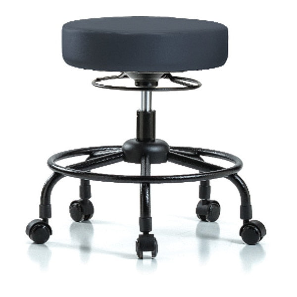 Desk Stool, Vinyl, RT, Casters, Nav