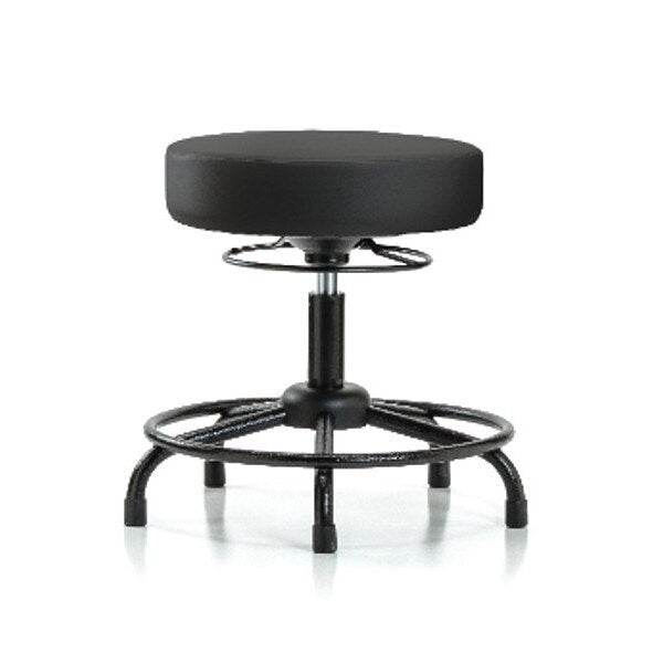 Bench Stool, Med, Vinyl, RT, Glides, BLK