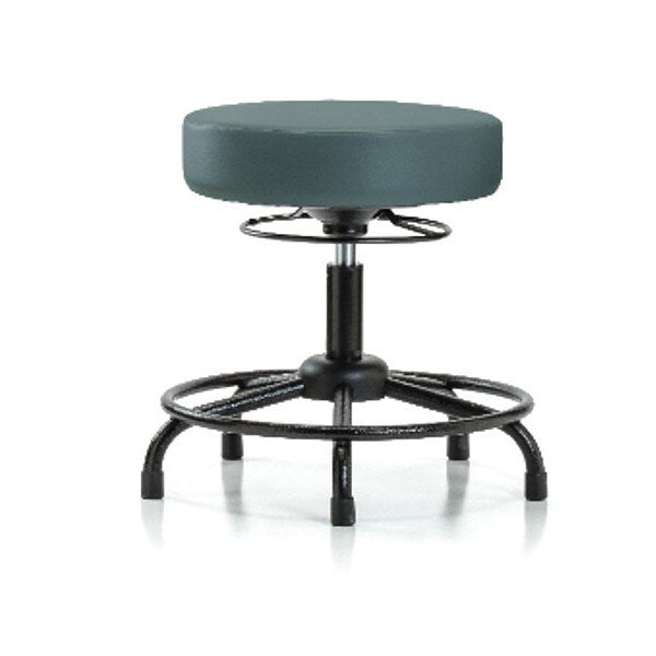 Bench Stool, Med, Vinyl, RT, Glides, Blu