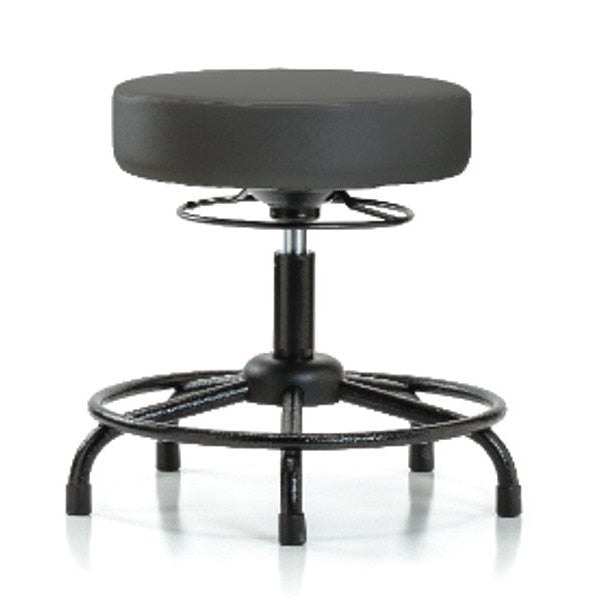 Bench Stool, Med, Vinyl, RT, Glides, Gry