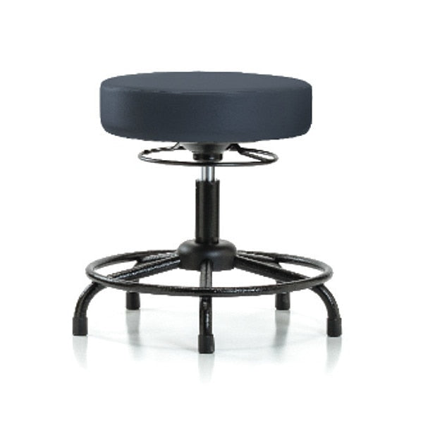 Bench Stool, Med, Vinyl, RT, Glides, Nav