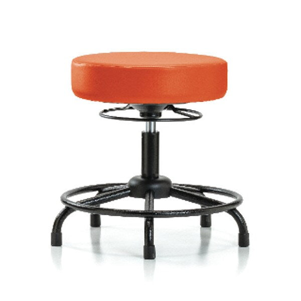 Bench Stool, Med, Vinyl, RT, Glides, Orange