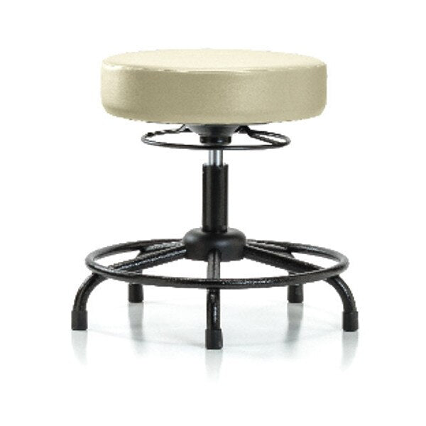 Bench Stool, Med, Vinyl, RT, Glides, Wht