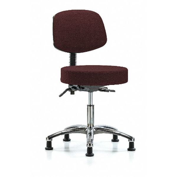 Desk Stool, Fabric, Bk Chrm, Tilt, Glids, Bur