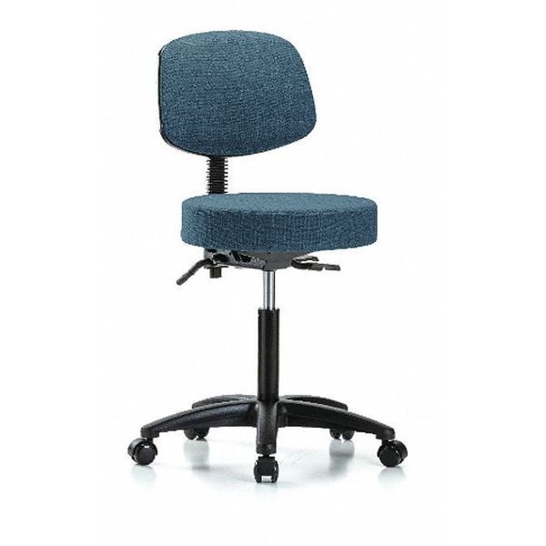 Bench Stool, Med, Fab, Bk, Tilt, Cast, Blu