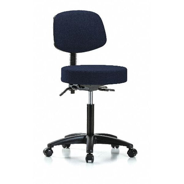 Bench Stool, Med, Fab, Bk, Tilt, Cast, Nav