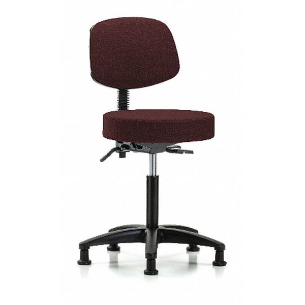 Bench Stool, Med, Fabric, Bk, Casters, Bur
