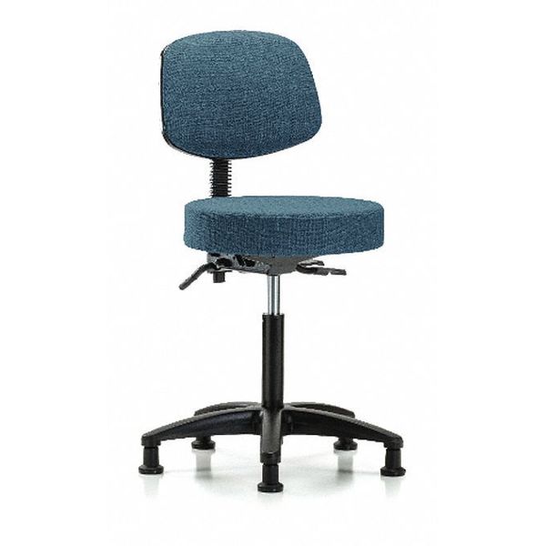 Bench Stool, Med, Fab, Bk, Tilt, Glides, Blu