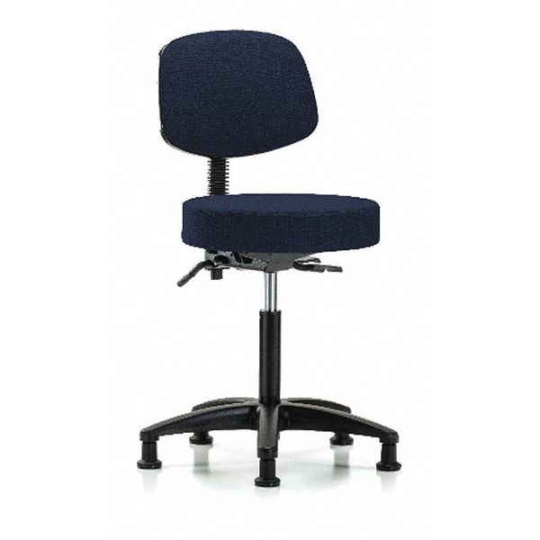 Bench Stool, Med, Fab, Bk, Tilt, Glides, Nav
