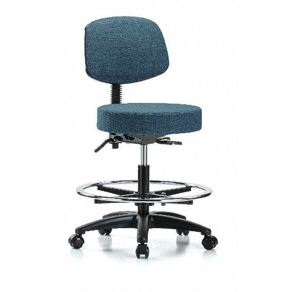 Bech Stool, Med, Fab, Bk, Tilt, CF, Cast, Blu